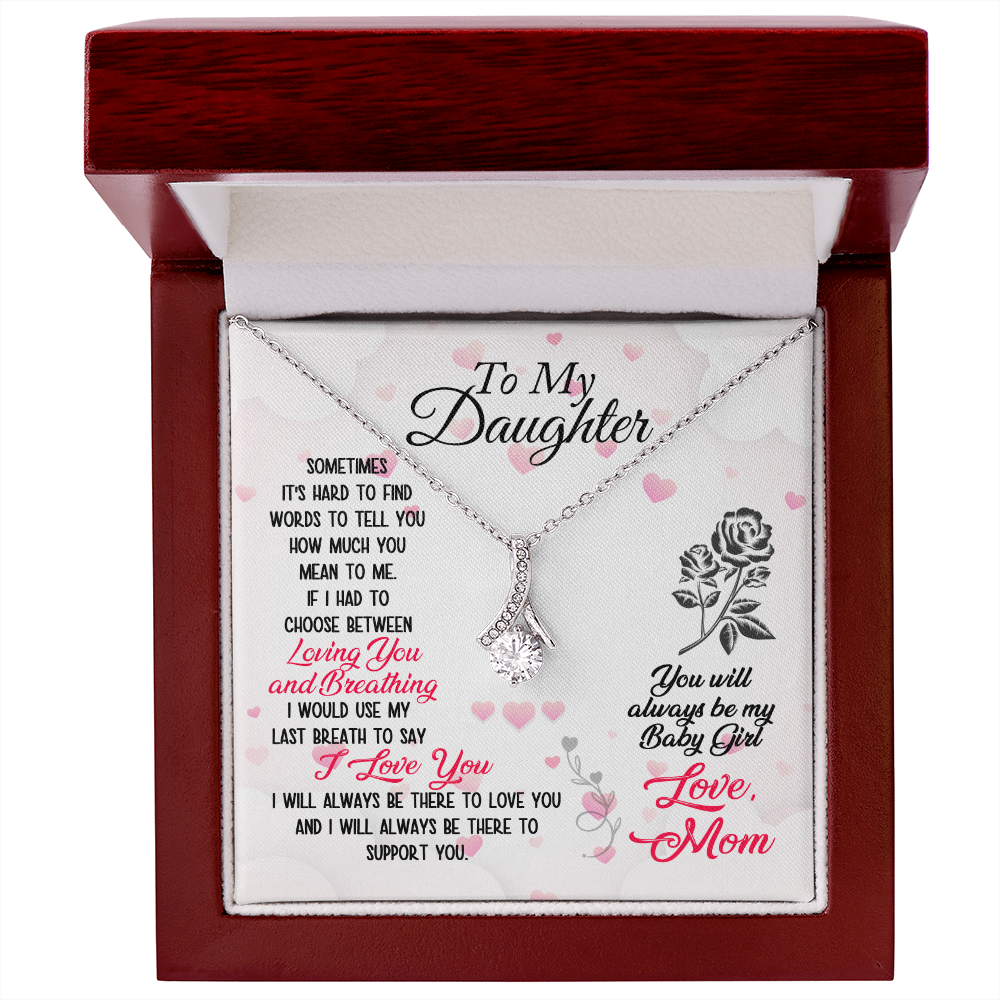 To My Daughter Alluring Beauty Necklace, Birthday Christmas Gift for Daughter, Meaningful Jewelry From Mom Parents