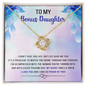 Best Gift For Bonus Daughter - Message Card With Necklace - Jewelry Gift - Christmas Gifts For Daughter From Mom - Inspirational Jewelry Gift For Daughter - Birthday Gift For Daughter - Gift From Mom