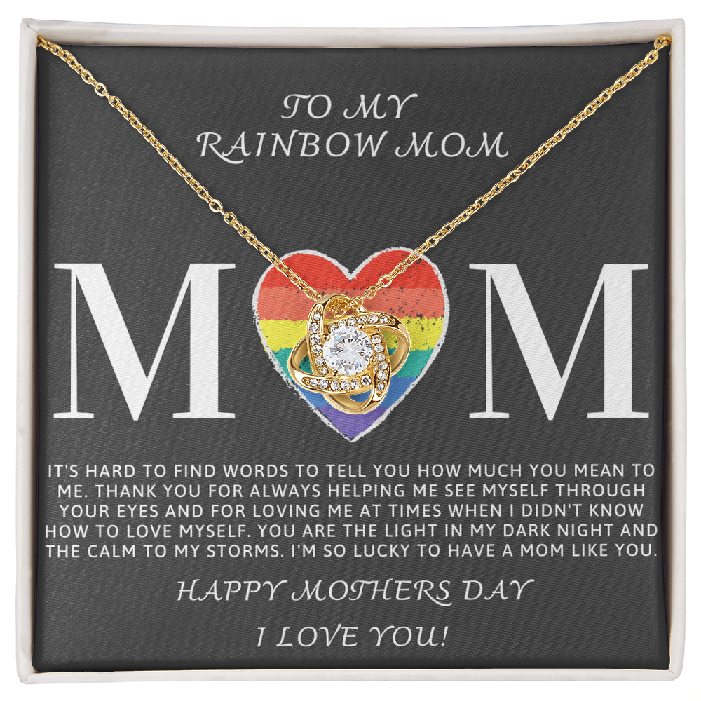 Happy Mother's Day Necklace – Best Gift for Mom, Elegant Jewelry for Mother, Keepsake Gift Idea for Mommy, Jewelry for Mom, Birthday Christmas Gifts With Heartfelt Message, To My Rainbow Mother