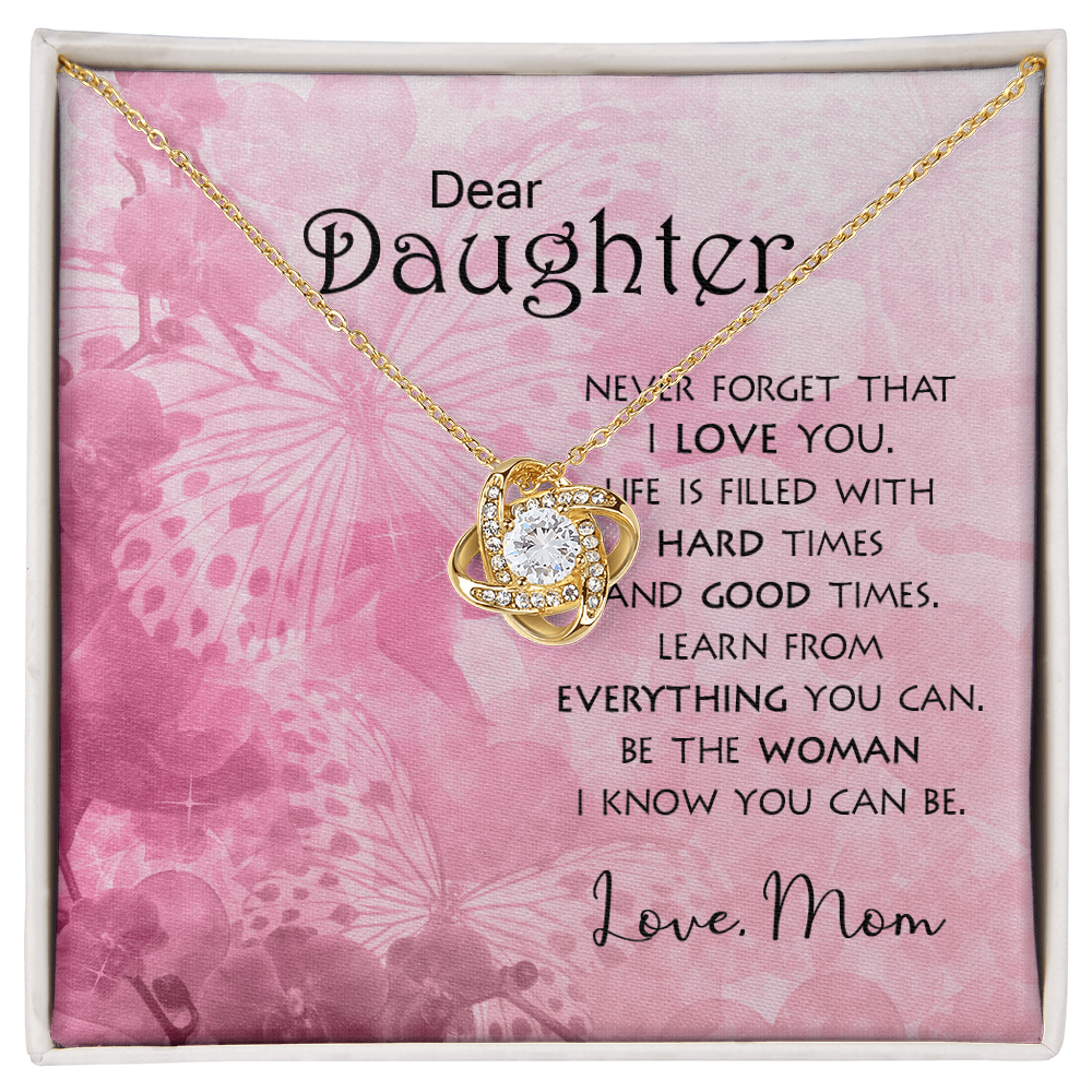 To My Daughter Meaningful Message Card Jewelry Gift for Daughter's Birthday 2026 or Graduation, Thoughtful Gifts for Her from Mom, Elegant Necklaces with Sentimental Message