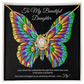 To My Daughter Necklace From Best Mom With Heartfelt Message, Daughter Birthday Present From Mama, Jewelry Gifts For Graduation for Her From Mom or Daddy, 14K Pendant Forever Love Necklace