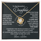 To My Beautiful Daughter Love Knot Necklace I Love You Forever, Special Gift for Daughter from Mom, Birthday Christmas Present