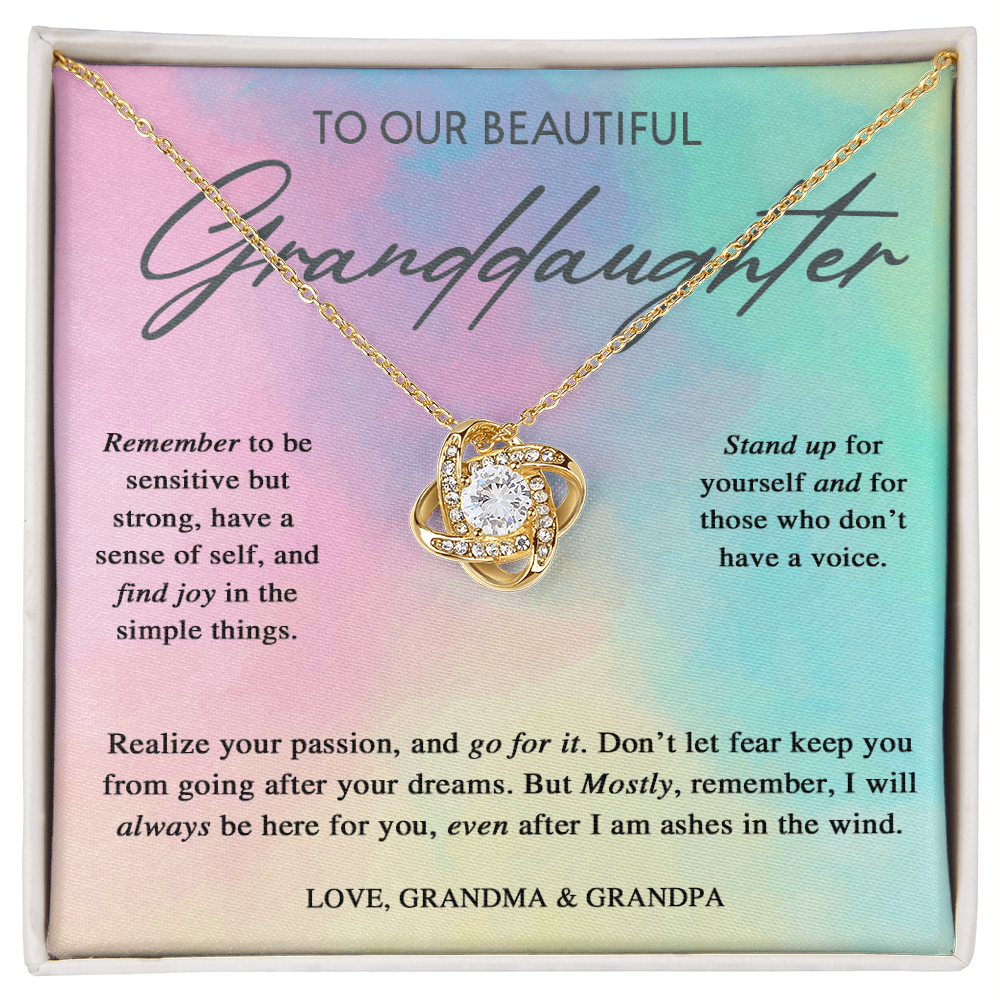 To My Beautiful Granddaughter, Love Grandma & Grandpa, Birthday Ideas, Pendant Jewelry Necklaces Gifts ideas for Daughter Teens Girls, Graduation Birthday Pendant Jewelry with Message Card and Gift Box