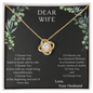 Dear Wife A special necklace to warm her heart - Love Your Husband, White Gold Pendant, Anniversary Jewelry for Her, Diamond Neckless for wife, wife gift from husband future husband, Best gift 2025