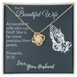 For My Beautiful Wife Love Your Husband, To My Wife Necklace With Message Card, wife gift from husband future husband,To My Soulmate Necklace For Women, Anniversary gift, Beautiful  Necless for women