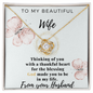 Valentines Day Gifts For Wife, Wife Birthday Gift - Anniversary Gift For Wife from Husband - White Gold Name Necklace - Anniversary Gift For Wife - White Gold Name Necklace - To My Wife Necklace With Message Card
