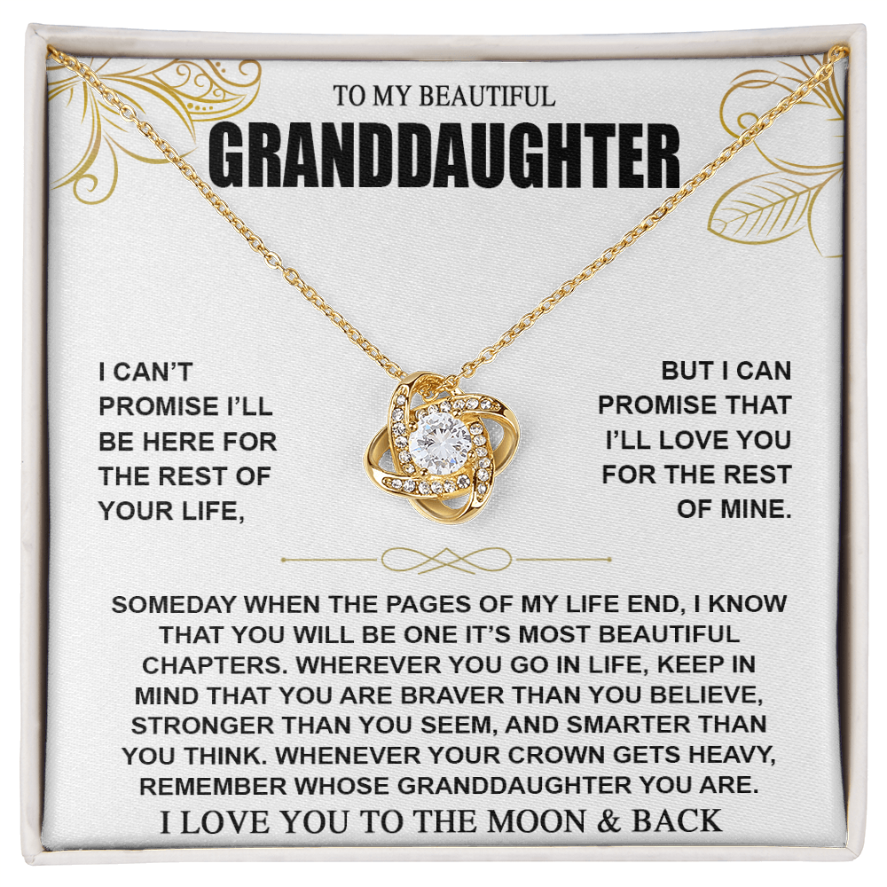 To My Beautiful Granddaughter, I Love You To The Moon & Back, Granddaughter Necklace Gifts From Grandma Grandmother or Grandpa Grandfather, To My Granddaughter Graduation Birthday Pendant Jewelry with Message Card and Gift Box