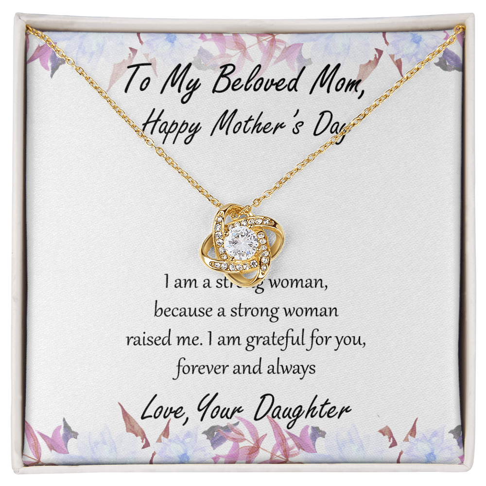 Mother's Day Necklace for Mom, Meaningful Gift for Mother from Daughter, Love Knot Necklace, Mom Jewelry Gift, To My Mom Necklace With Heartfelt Message