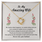 To My Amazing Wife - Gift for Wife - Be Yours and Only Yours - Love Knot - to My Wife Necklace From Husband - to My Soulmate Necklace for Women -Necklace Gift for Wife - Diamond Necklace for Wife