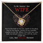 To My Smokin' Hot Wife - Gift For Wife - You Are Engine To My Life - Love Knot - To My Beautiful Wife Necklace Boxed Jewellery - Personalised Card Gift for Wife from Husband Lover - Mechanic Husband