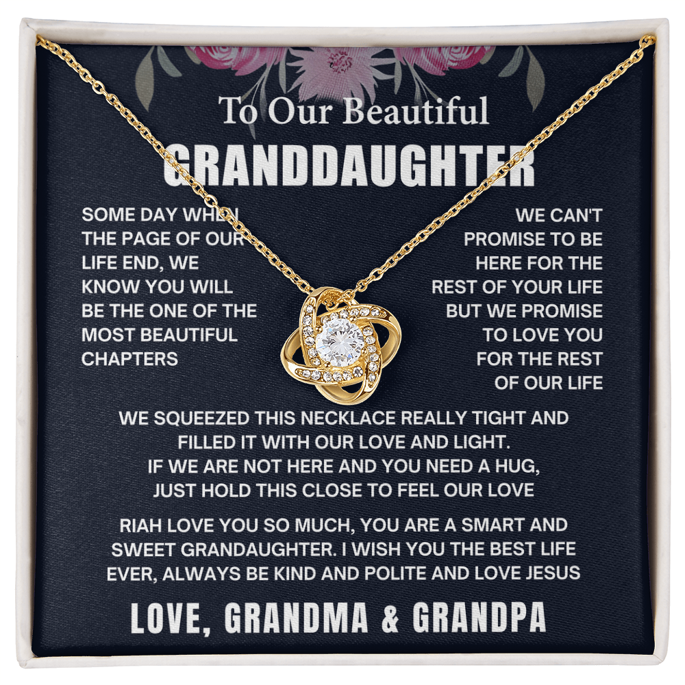Granddaughter Necklace Gifts From Grandma Grandmother or Grandpa Grandfather To My Granddaughter Graduation Birthday Pendant Jewelry with Message Card and Gift Box, Inspirational Wedding Jewelry Keepsake Gift Ideas