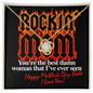 Rockin' Mom You're The Best Damn Woman That I've Ever Seen - Happy Mother's Day - Diamond Necklace for Mother - Mother's day Precious Gift - Best Gift for wife - Necklace for soulmate