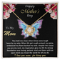 To My Loving Mom Necklace I Love You Mom Love Knot Necklace Gifts From Daughter Son Kids Mom's Birthday Gift Mother's Day Gift Jewelry with Message Card and Gift Box, Mother's Day Gift, Gifts for Women, Mom Birthday Gift Ideas