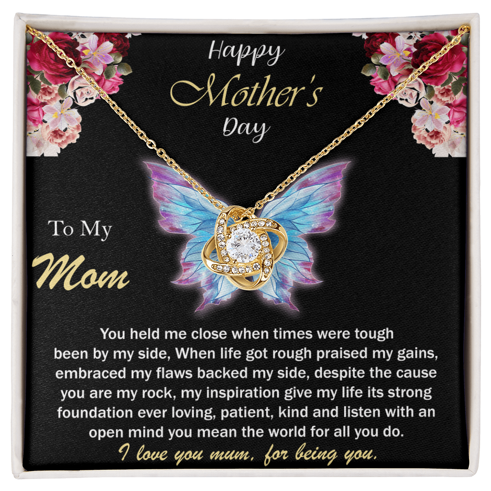 To My Loving Mom Necklace I Love You Mom Love Knot Necklace Gifts From Daughter Son Kids Mom's Birthday Gift Mother's Day Gift Jewelry with Message Card and Gift Box, Mother's Day Gift, Gifts for Women, Mom Birthday Gift Ideas