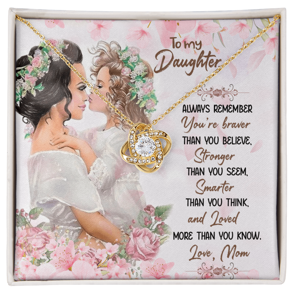 To My Daughter Meaningful Message Card Jewelry Box, Gift for Daughter's Birthday Graduation, Thoughtful for Her from Mom, Birthday Necklace