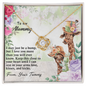 To My Mom Necklace - Mother's Day Gift - Love Message Gift for Mother - Love Knot for mom -  To My Mommy From Your Tummy Ryan Giraffe
