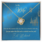 To My Wife Necklace - BEAUTIFUL EID GIFT FOR WIFE - LOVE KNOT - Love knot Pendant Necklace - Elegant Style Clavicle Necklace For Wife Girlfriend Valentine's Day - Diamond Necklace for soulmate