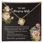 Couple Necklace Set - Friendship Necklaces - Customize Couple Necklace - To My Wife Necklace - To My Amazing Wife Necklace - Gift For Wife - You've Had My Heart - Love Knot - Best Gift for soulmate - Customize Couple Necklace