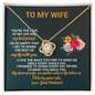 To My Wife Necklace From Husband - Valentines Day Gifts For Wife- Wife Birthday Gift - To My Wife Necklace With Message Card - Husband Gift For Wife - My Future Wife - Anniversary Gift For Wife