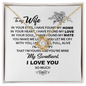 To My Wife - Heart Pendant Necklace - Engagement Gift - Gift For Women - Birthday Gift - To My Wife Necklace - To My Wife Necklace With Message Card - Anniversary Gift For Wife -- Husband Gift For Wife
