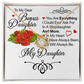 To My Bonus Daughter Necklace – Meaningful Gift from Mom or Dad | Stepdaughter Heart Necklace with Message Card | Family Love Jewelry Gift