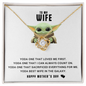 To My Wife - Yoda Best Wife In the Galaxy -  Engagement Gift - Anniversary Jewelry for Her - Best Gift for wife - Best Wife Gift - Romantic message card for her