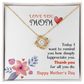 Love You Mom Necklace Gift from Son, Birthday Gift Card Necklace From Daughter, Floral Mothers Day Jewelry for Her Mommy Christmas 2026