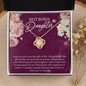 To My Bonus Daughter Necklace – Meaningful Gift from Mom or Dad | Stepdaughter Heart Necklace with Message Card | Family Love Jewelry Gift