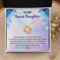 Best Gift For Bonus Daughter - Message Card With Necklace - Jewelry Gift - Christmas Gifts For Daughter From Mom - Inspirational Jewelry Gift For Daughter - Birthday Gift For Daughter - Gift From Mom
