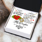To My Bonus Daughter Necklace – Meaningful Gift from Mom or Dad | Stepdaughter Heart Necklace with Message Card | Family Love Jewelry Gift