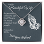 For My Beautiful Wife Love Your Husband, To My Wife Necklace With Message Card, wife gift from husband future husband,To My Soulmate Necklace For Women, Anniversary gift, Beautiful  Necless for women