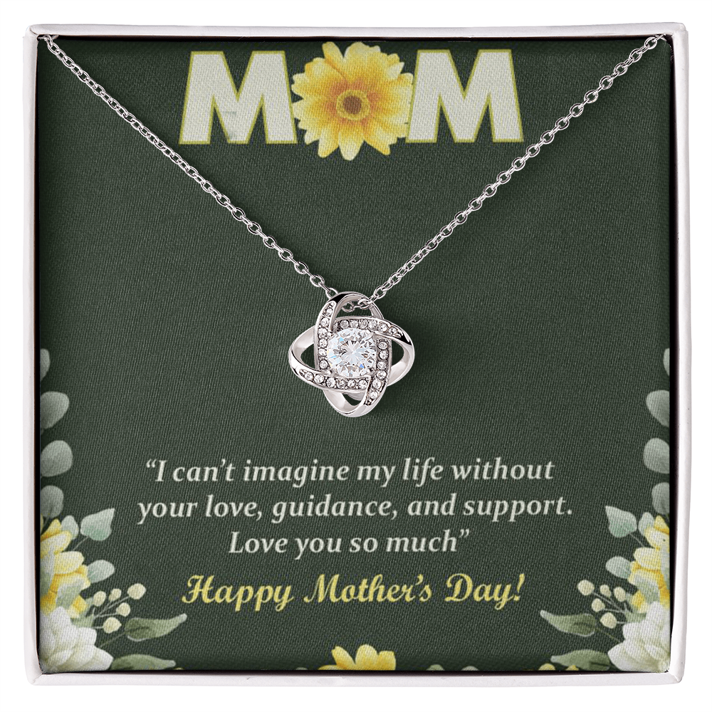 Mothers Day Necklace for Mom, Meaningful Gift for Mother from Daughter, Love Knot Necklace, Mom Jewelry Gift Happy Mother's Day 2026, To My Mom Necklace With Heartfelt Message
