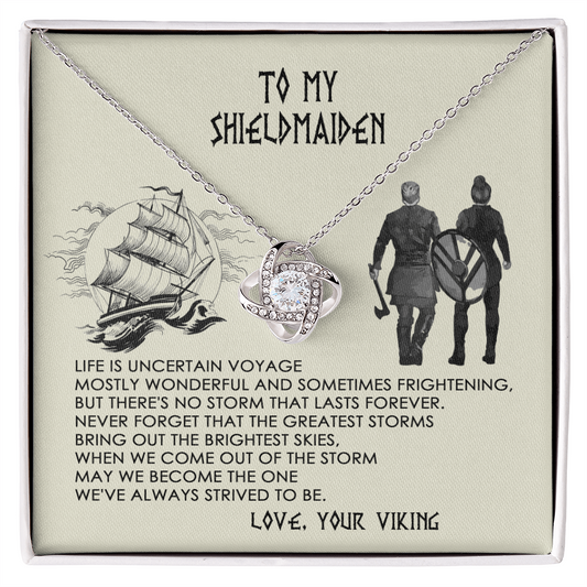 To My Wife Necklace From Husband - Personalized Wife Necklace Gift - Premium Necklace For Your Beloved Shieldmaiden - From Viking - Love Your Viking - Cute Diamond Necklace for wife  - Best Gift for soulmate