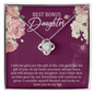 To My Bonus Daughter Necklace – Meaningful Gift from Mom or Dad | Stepdaughter Heart Necklace with Message Card | Family Love Jewelry Gift