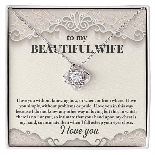 To My Beautiful Wife Necklace - Forever Love Necklace for wife - I Love You - To My Wife Necklace From Husband - To My Soulmate Necklace For Women - Handmade Design for her -  Necklace for soulmate - Wife Gift - Necklace for Newly married couple