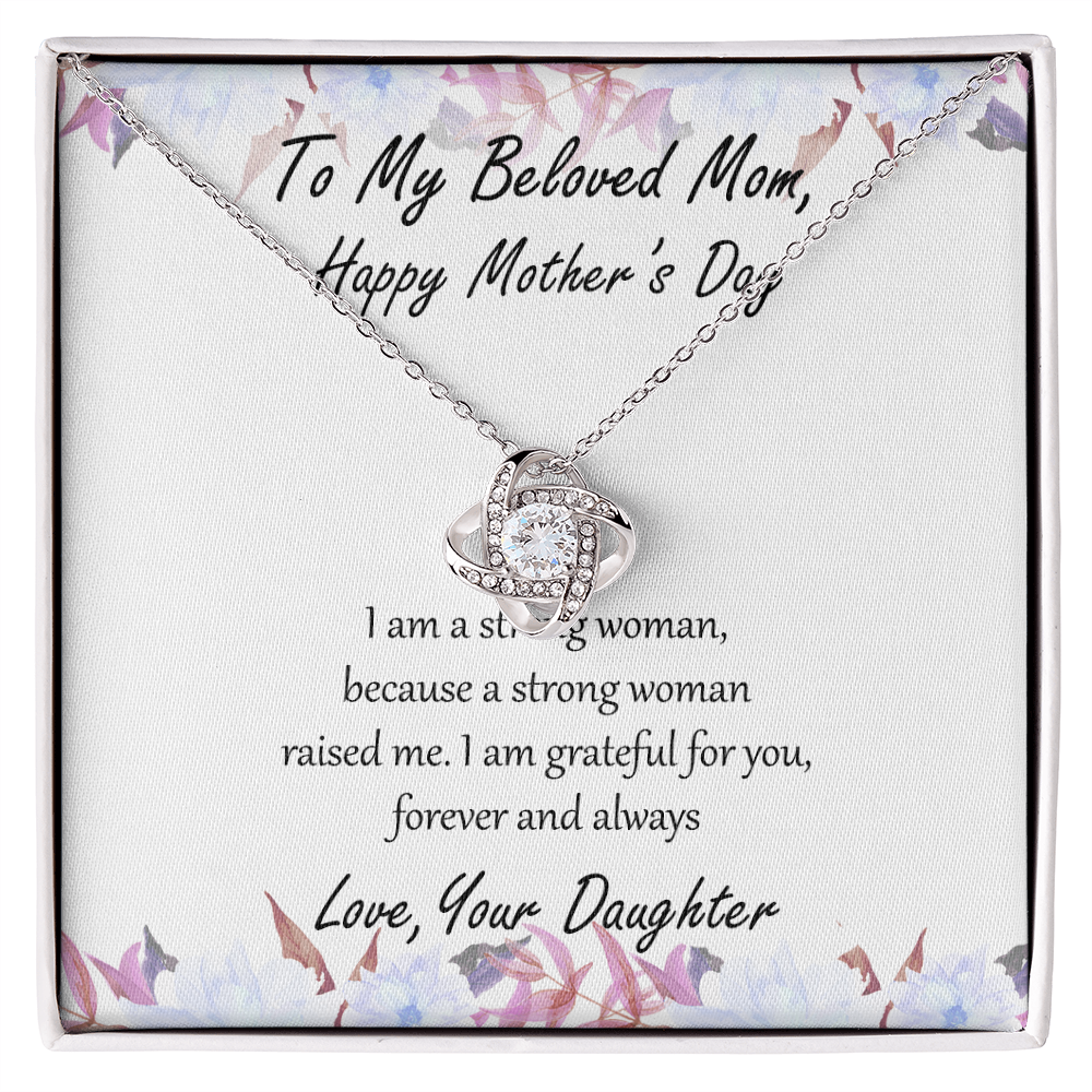 Mother's Day Necklace for Mom, Meaningful Gift for Mother from Daughter, Love Knot Necklace, Mom Jewelry Gift, To My Mom Necklace With Heartfelt Message