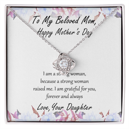 Mother's Day Necklace for Mom, Meaningful Gift for Mother from Daughter, Love Knot Necklace, Mom Jewelry Gift, To My Mom Necklace With Heartfelt Message