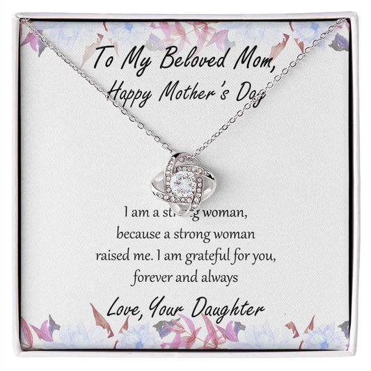 Mother's Day Necklace for Mom, Meaningful Gift for Mother from Daughter, Love Knot Necklace, Mom Jewelry Gift, To My Mom Necklace With Heartfelt Message