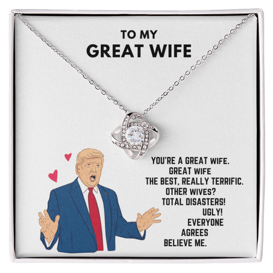 To My Beautiful Wife Necklace Boxed Jewellery - Card Gift for Wife from Husband Lover - Elegant Style Clavicle Necklace For Wife Girlfriend Valentine's Day - Birthday Gift for her