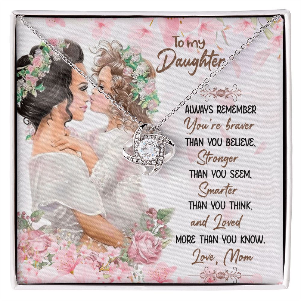 To My Daughter Meaningful Message Card Jewelry Box, Gift for Daughter's Birthday Graduation, Thoughtful for Her from Mom, Birthday Necklace