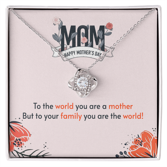Mom To Your Family You're The World Pea Pod Necklace -  Mothers Necklace for Grandma, Birthday Gifts, Gift for Mom -  Mother's Day Gift - Best Gift for mom - Diamond Necklace for mother