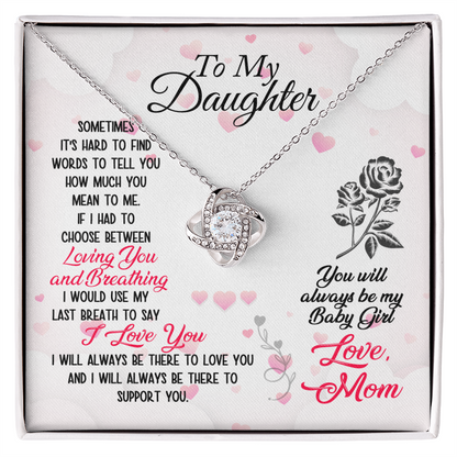Gift to Daughter from Mom, Beautiful sparkly Pendant for Daughter Birthday Christmas Gift With Message Card