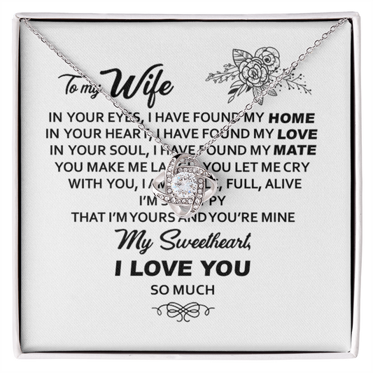 To My Wife - Heart Pendant Necklace - Engagement Gift - Gift For Women - Birthday Gift - To My Wife Necklace - To My Wife Necklace With Message Card - Anniversary Gift For Wife -- Husband Gift For Wife