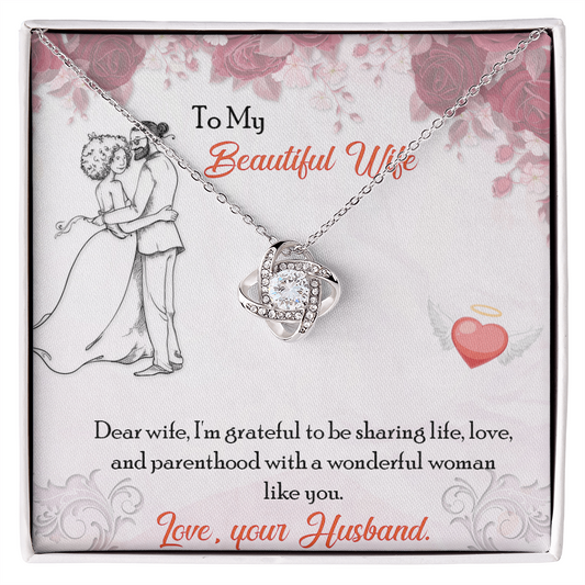 To My Wife Necklace - Romantic Gift for Wife - White Diamond Pendant - Anniversary Jewelry for Her - Best quality jewelry for her - To My Wife Necklace - Romantic Gift for Wife - White Gold Pendant - Anniversary Jewelry for Her