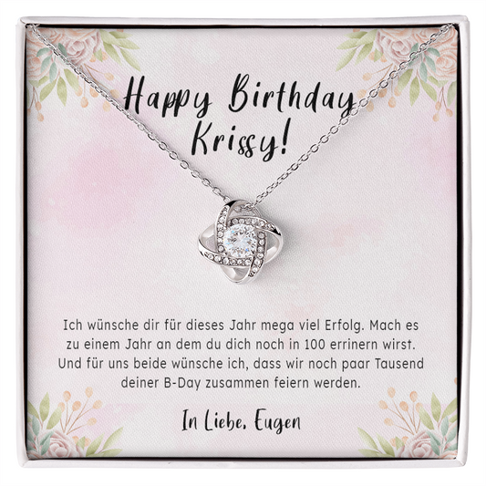 Happy Birthday Krissy - Ultra Geheimes Projekt - To My Soulmate Necklace For Women - Romantic message for Birthday Girl - Best Gift for her - Diamond Neckless for her - Wife Birthday Surprise
