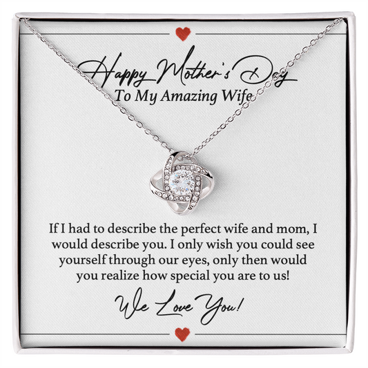 To My Wife Necklace With Message Card - Wife Gift From Husband Future Husband - Perfect Wife & Mom Mother's Day Necklace - to My Amazing Wife - Couple Necklace Set - Friendship Necklaces
