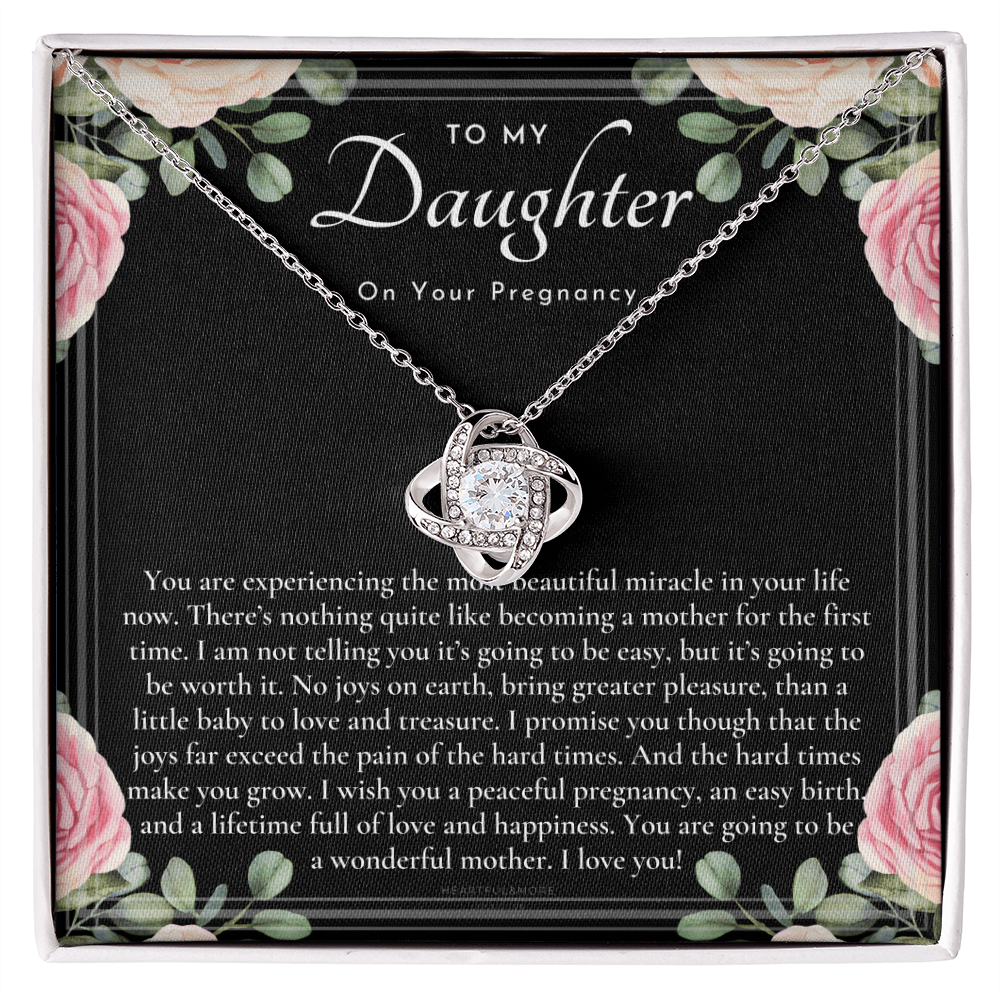 To My Daughter Necklace Gift from Mom, Beautiful Jewelry Box Birthday Graduation Christmas Gift for Kids 2026, Inspirational Message Card, Elegant Necklaces with Sentimental Message