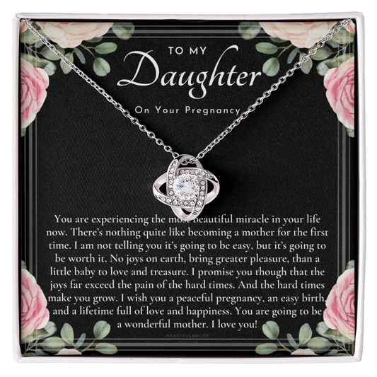 To My Daughter Necklace Gift from Mom, Beautiful Jewelry Box Birthday Graduation Christmas Gift for Kids 2026, Inspirational Message Card, Elegant Necklaces with Sentimental Message