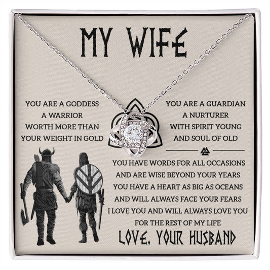 Shieldmaiden Necklace for Your Wife - Valentines Day Gifts for Wife- Wife Birthday Gift- Anniversary Gift for Wife From Husband - Diamond Necklace for Wife - Best Gift for Soulmate - Gift for Girlfriend