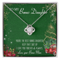 To My Bonus Mom Alluring Beauty Necklace Mother's Day Message Card Gift From Bonus Daughter